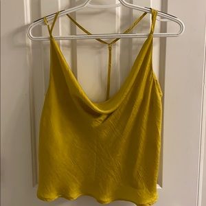 Yellow silk dress top